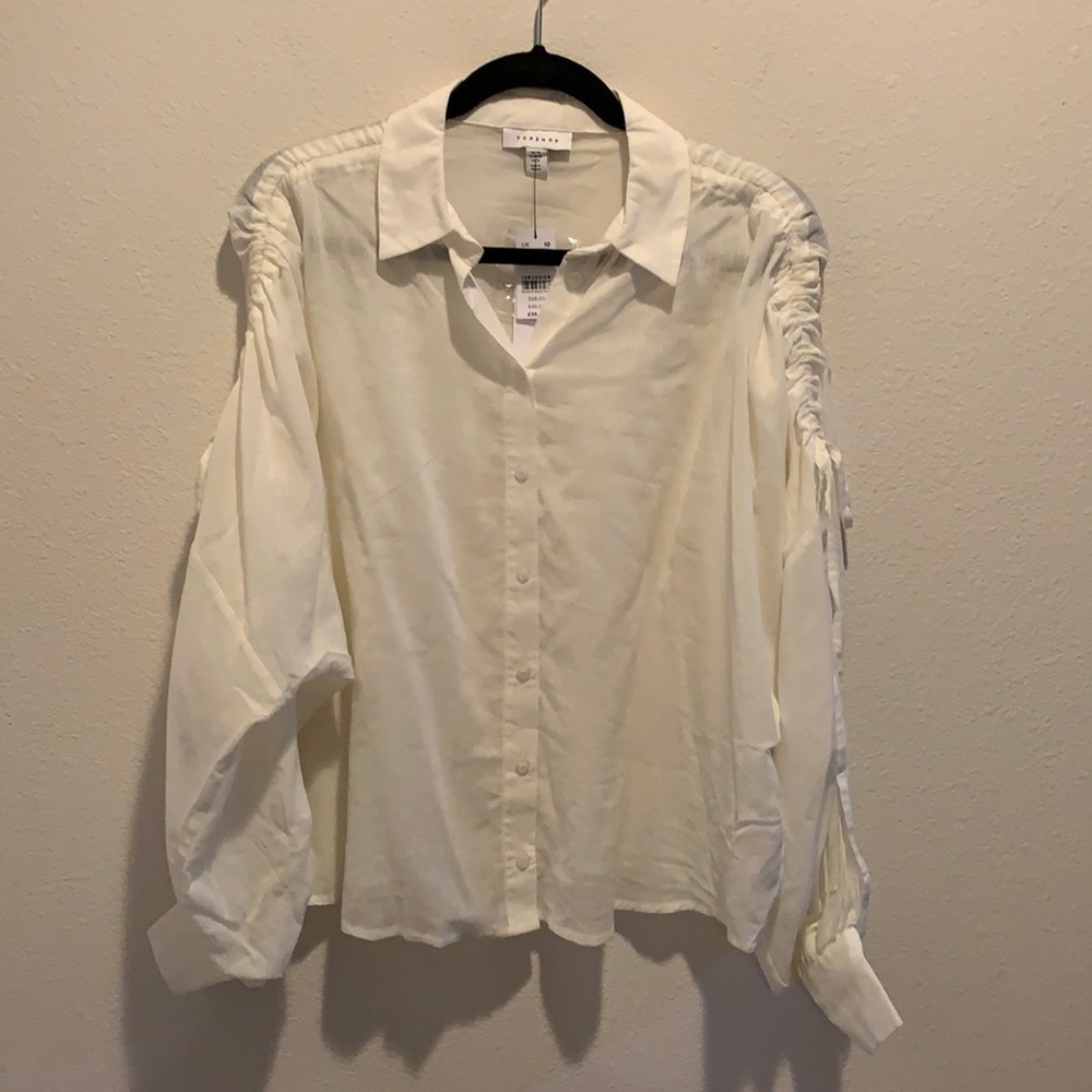 NWT TOPSHOP off white or lt. cream romantic top 6​​​​​​​​​​​​​​​​​​​​​​
